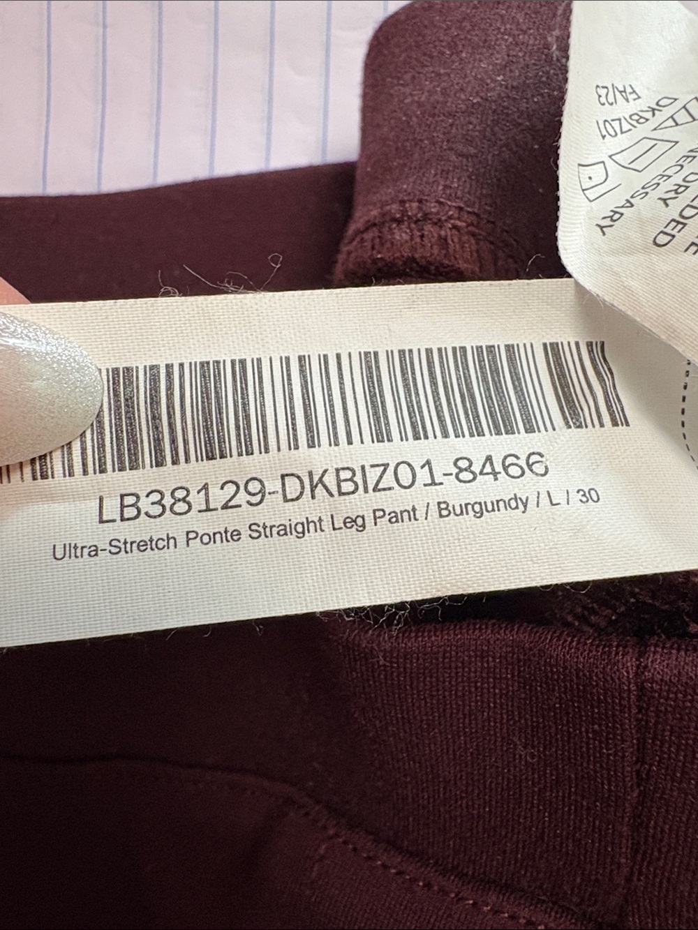 Quince Ultra-Stretch Ponte Straight Leg Pants Burgundy Size Large - Picture 5 of 7